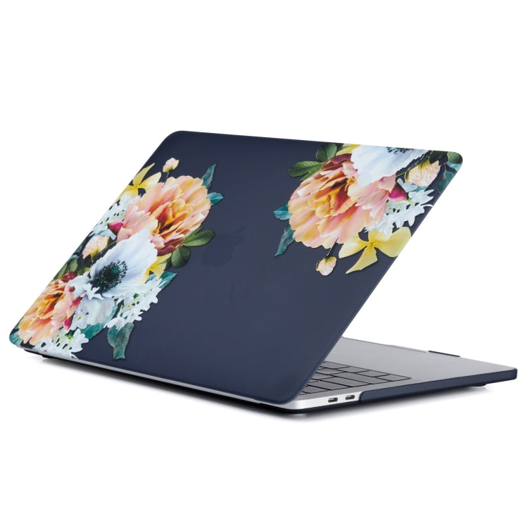 For Macbook Pro 16 inch Laptop Water Stick Style Protective Case(Black Flower) - MacBook Pro Cases by buy2fix | Online Shopping UK | buy2fix