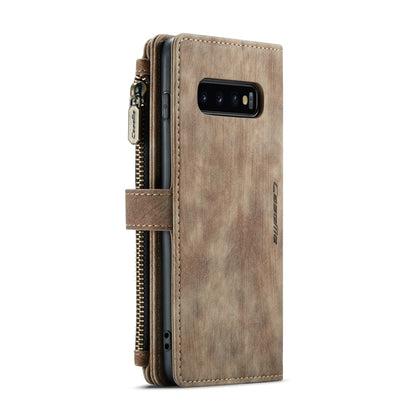 For Samsung Galaxy S10+ CaseMe-C30 PU + TPU Multifunctional Horizontal Flip Leather Case with Holder & Card Slot & Wallet & Zipper Pocket(Brown) - Galaxy Phone Cases by CaseMe | Online Shopping UK | buy2fix