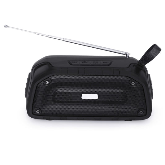 New Rixing NR-906FM TWS Waterproof Bluetooth Speaker Support Hands-free Call / FM with Handle & Antenna(Black) - Desktop Speaker by NewRixing | Online Shopping UK | buy2fix