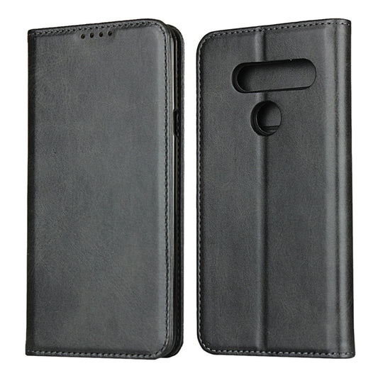 For LG V40 ThinQ Calf Texture Magnetic Horizontal Flip Leather Case with Holder & Card Slots & Wallet(Black) - LG by buy2fix | Online Shopping UK | buy2fix