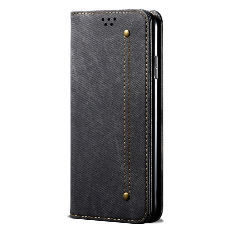 For Xiaomi 11T Pro Denim Texture Casual Style Horizontal Flip Leather Case with Holder & Card Slots & Wallet(Black) - Xiaomi Cases by buy2fix | Online Shopping UK | buy2fix