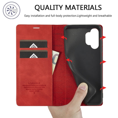 For Samsung Galaxy A32 5G LC.IMEEKE Strong Magnetism Ultra-thin Horizontal Flip Matte TPU + PU Leather Case with Holder & Card Slots & Wallet(Red) - Galaxy Phone Cases by LC.IMEEKE | Online Shopping UK | buy2fix