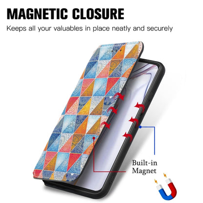 For Blackview A100 Colorful Magnetic Horizontal Flip PU Leather Case with Holder & Card Slot & Wallet(Rhombus Mandala) - More Brand by buy2fix | Online Shopping UK | buy2fix