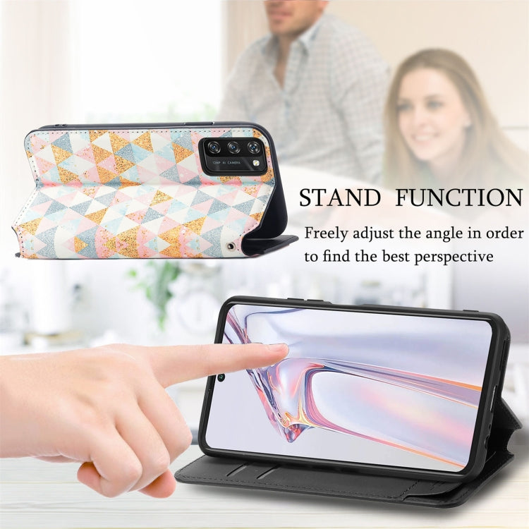 For Blackview A100 Colorful Magnetic Horizontal Flip PU Leather Case with Holder & Card Slot & Wallet(Rhombus) - More Brand by buy2fix | Online Shopping UK | buy2fix