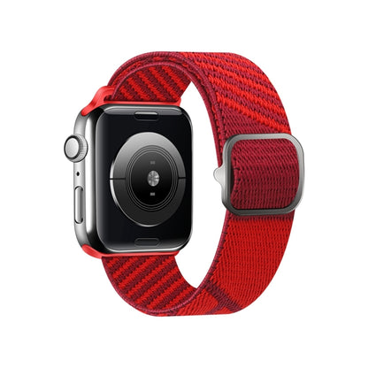 Two-color Nylon Braid Watch Band For Apple Watch Ultra 49mm&Watch Ultra 2 49mm / Series 9&8&7 45mm / SE 3&SE 2&6&SE&5&4 44mm / 3&2&1 42mm(Heart Red Red) - Watch Bands by buy2fix | Online Shopping UK | buy2fix