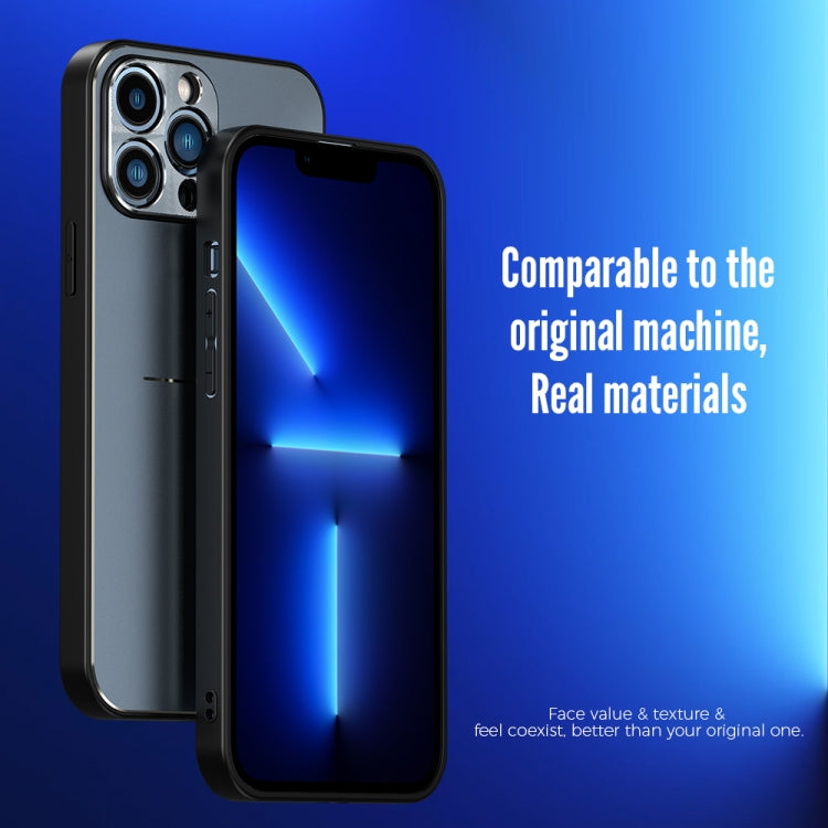 For iPhone 13 Pro Max R-JUST RJ-52 3-Line Style Metal TPU Shockproof Protective Case (Blue) - iPhone 13 Pro Max Cases by R-JUST | Online Shopping UK | buy2fix