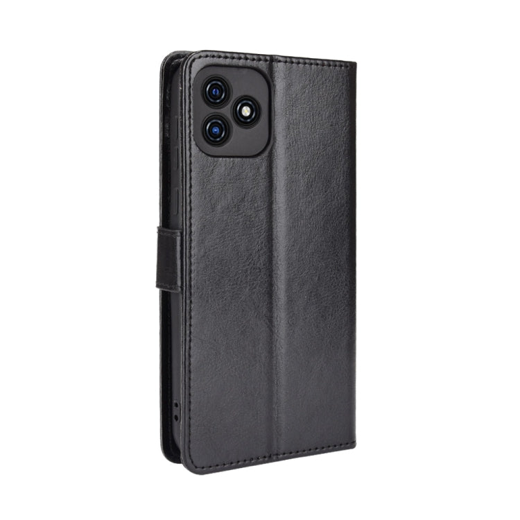 For Blackview Oscal C20 Crazy Horse Texture Horizontal Flip Leather Case with Holder & Card Slots & Lanyard(Black) - More Brand by buy2fix | Online Shopping UK | buy2fix