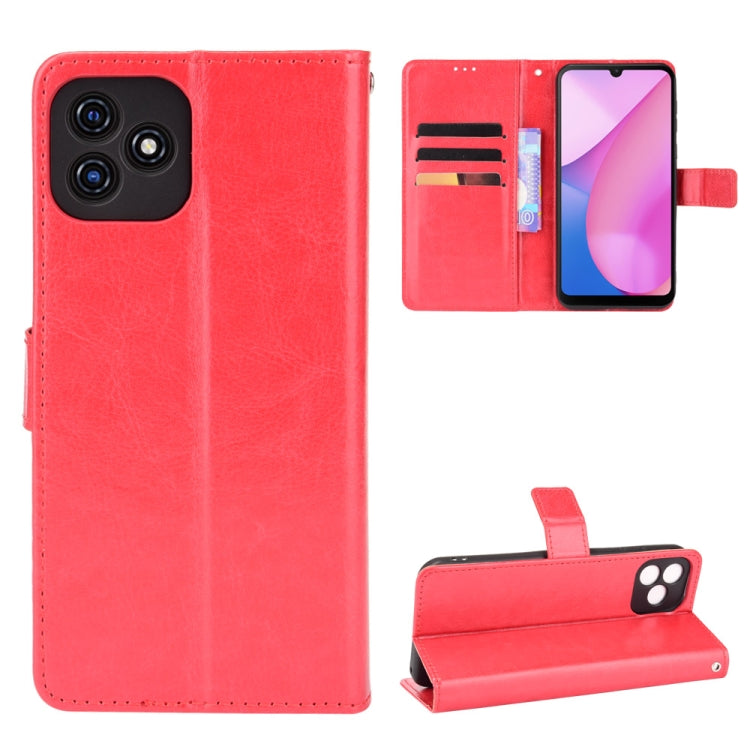 For Blackview Oscal C20 Crazy Horse Texture Horizontal Flip Leather Case with Holder & Card Slots & Lanyard(Red) - More Brand by buy2fix | Online Shopping UK | buy2fix