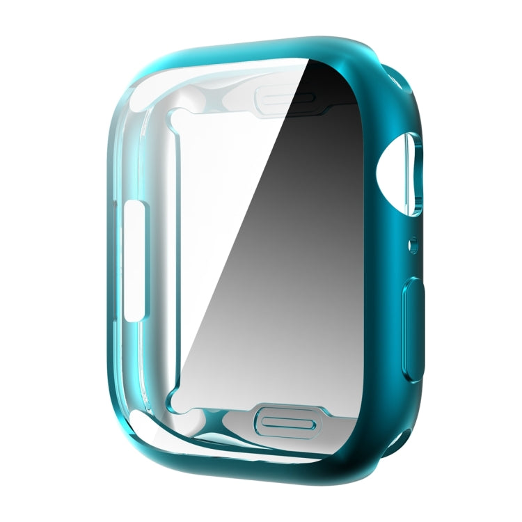 Shockproof TPU All-inclusive Electroplate Protective Case For Apple Watch Series 8 / 7 45mm(Dai Cyan) - Watch Cases by buy2fix | Online Shopping UK | buy2fix