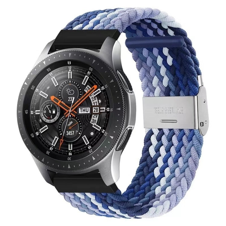 22mm Universal Metal Buckle Nylon Braided Watch Band(Z Blue) - 22mm Bands by buy2fix | Online Shopping UK | buy2fix