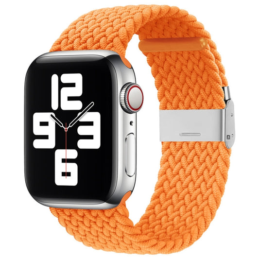 Nylon Braid One Buckle Watch Band For Apple Watch Series 9&8&7 41mm / SE 3&SE 2&6&SE&5&4 40mm / 3&2&1 38mm(Orange) - Watch Bands by buy2fix | Online Shopping UK | buy2fix