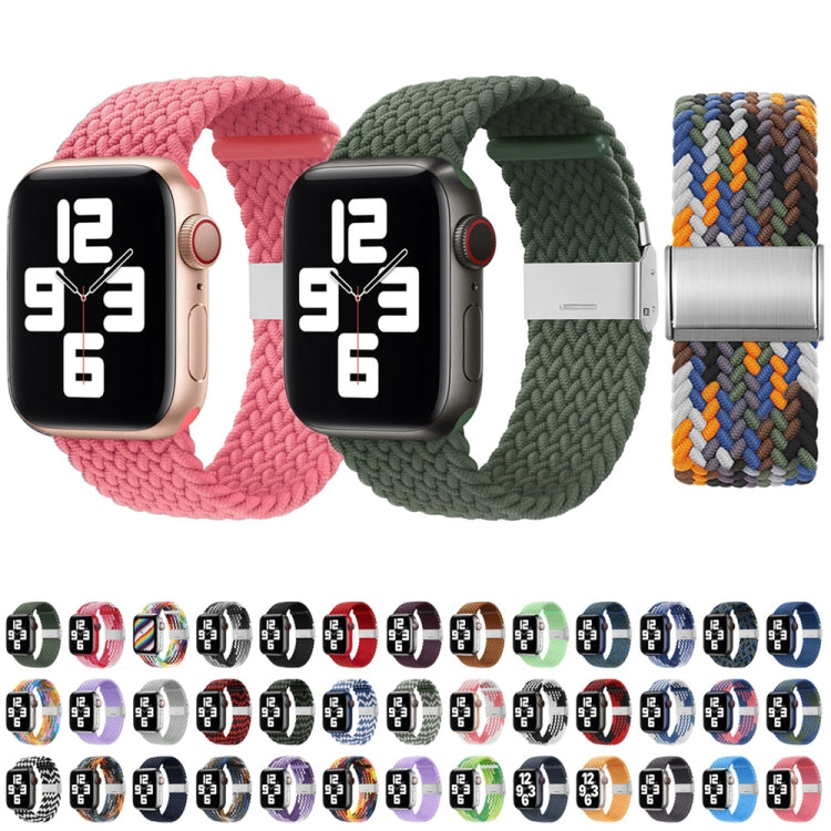 Nylon Braid One Buckle Watch Band For Apple Watch Series 9&8&7 41mm / SE 3&SE 2&6&SE&5&4 40mm / 3&2&1 38mm(Z Blue Pink) - Watch Bands by buy2fix | Online Shopping UK | buy2fix