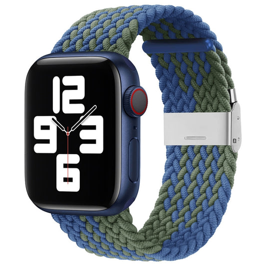 Nylon Braid One Buckle Watch Band For Apple Watch Ultra 49mm&Watch Ultra 2 49mm / Series 9&8&7 45mm / SE 3&SE 2&6&SE&5&4 44mm / 3&2&1 42mm(Z Blue Green) - Watch Bands by buy2fix | Online Shopping UK | buy2fix