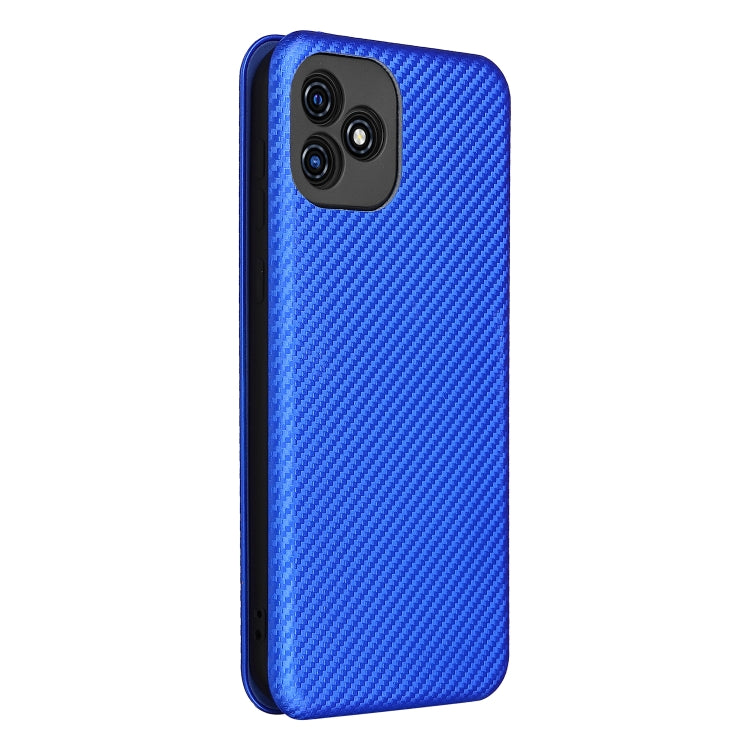 For Blackview Oscal C20 Carbon Fiber Texture Horizontal Flip Leather Phone Case with Card Slot(Blue) - More Brand by buy2fix | Online Shopping UK | buy2fix