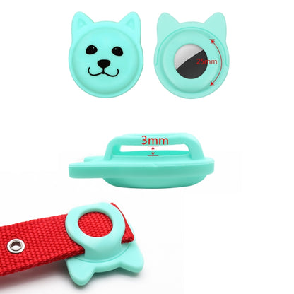 Hanhan Smiley Cute Cartoon Pet Collar Anti-lost Tracker Silicone Case For AirTag(Fluorescent Green) - Pet Series by Mutural | Online Shopping UK | buy2fix