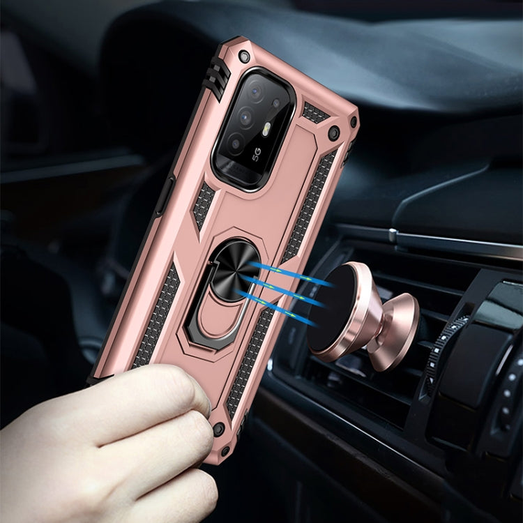 For OPPO Reno5 Z Shockproof TPU + PC Phone Protective Case with 360 Degree Rotating Holder(Rose Gold) - OPPO Cases by buy2fix | Online Shopping UK | buy2fix