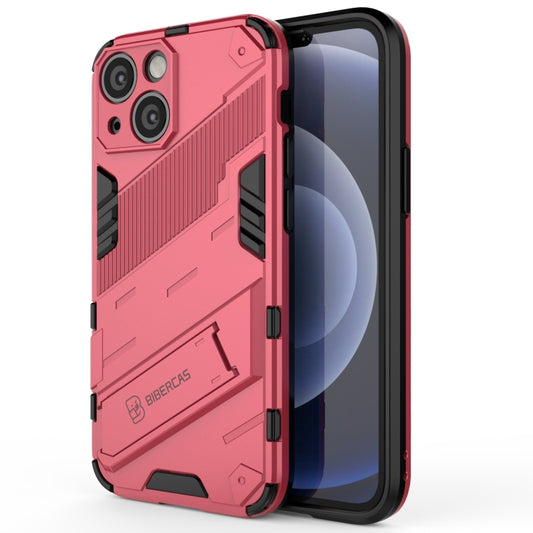 For iPhone 13 Punk Armor 2 in 1 PC + TPU Phone Case with Invisible Holder(Light Red) - iPhone 13 Cases by buy2fix | Online Shopping UK | buy2fix