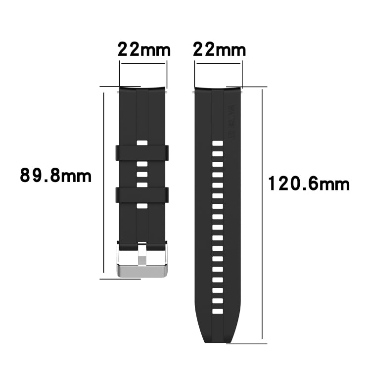 For Huawei Watch GT 3 46mm/GT 22mm Runner Silicone Silver Buckle Watch Band(Grey) - Watch Bands by buy2fix | Online Shopping UK | buy2fix