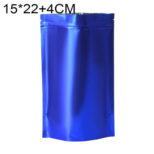 100 PCS/Set Matte Aluminum Foil Snack Stand-up Pouch, Size:15x22+4cm(Blue) - Preservation Supplies by buy2fix | Online Shopping UK | buy2fix