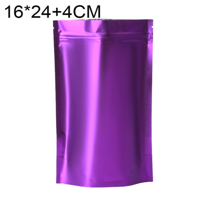 100 PCS/Set Matte Aluminum Foil Snack Stand-up Pouch, Size:16x24+4cm(Purple) - Preservation Supplies by buy2fix | Online Shopping UK | buy2fix