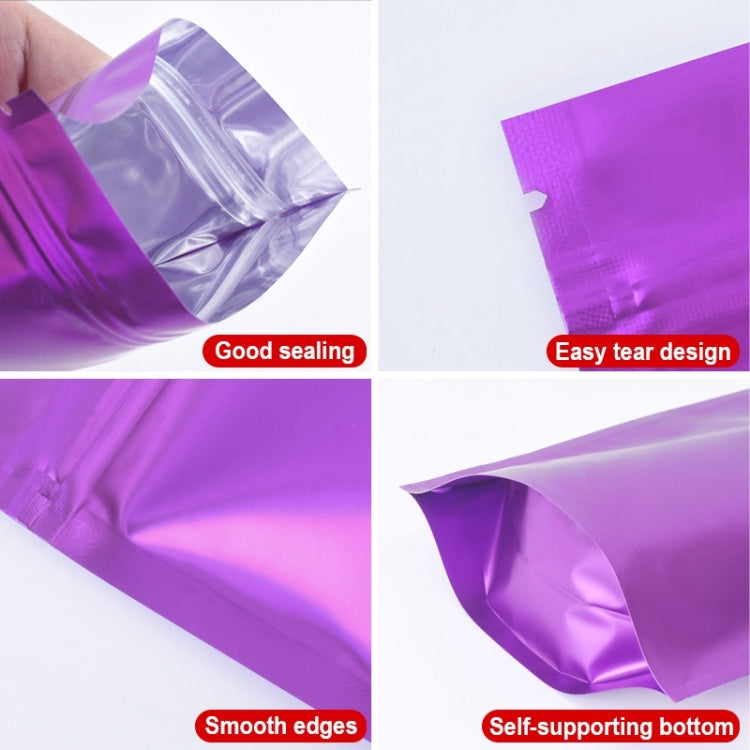 100 PCS/Set Matte Aluminum Foil Snack Stand-up Pouch, Size:18x26+4cm(Purple) - Preservation Supplies by buy2fix | Online Shopping UK | buy2fix