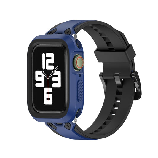 Two-color TPU Strap For Apple Watch Ultra 49mm&Watch Ultra 2 49mm / Series 9&8&7 45mm / SE 3&SE 2&6&SE&5&4 44mm / 3&2&1 42mm(Black Midnight Blue) - Watch Bands by buy2fix | Online Shopping UK | buy2fix