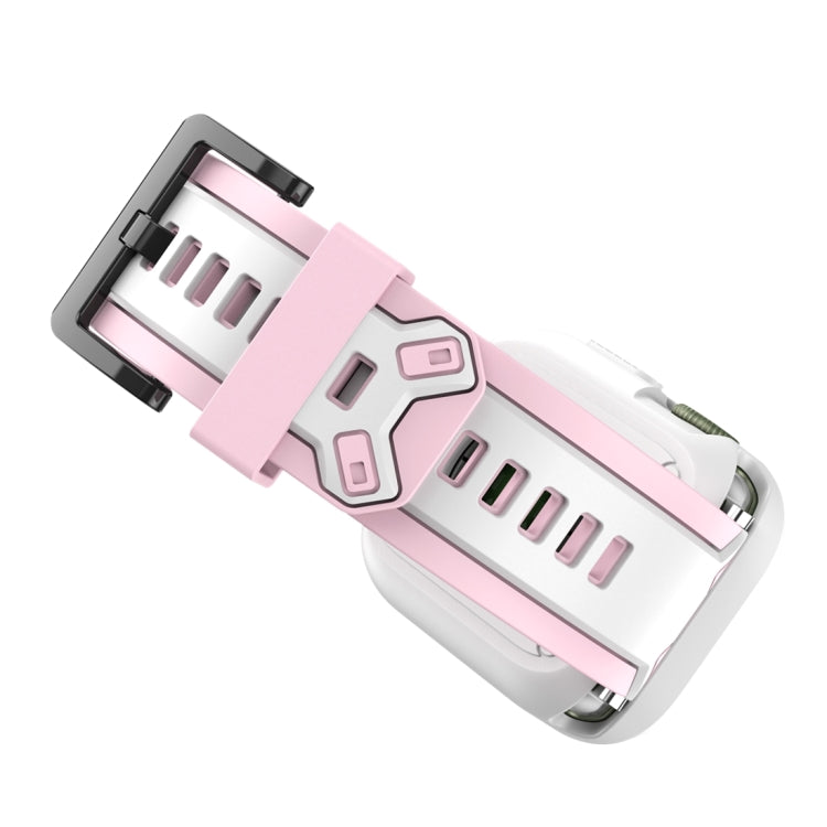 Two-color TPU Strap For Apple Watch Ultra 49mm&Watch Ultra 2 49mm / Series 9&8&7 45mm / SE 3&SE 2&6&SE&5&4 44mm / 3&2&1 42mm(Pink White) - Watch Bands by buy2fix | Online Shopping UK | buy2fix