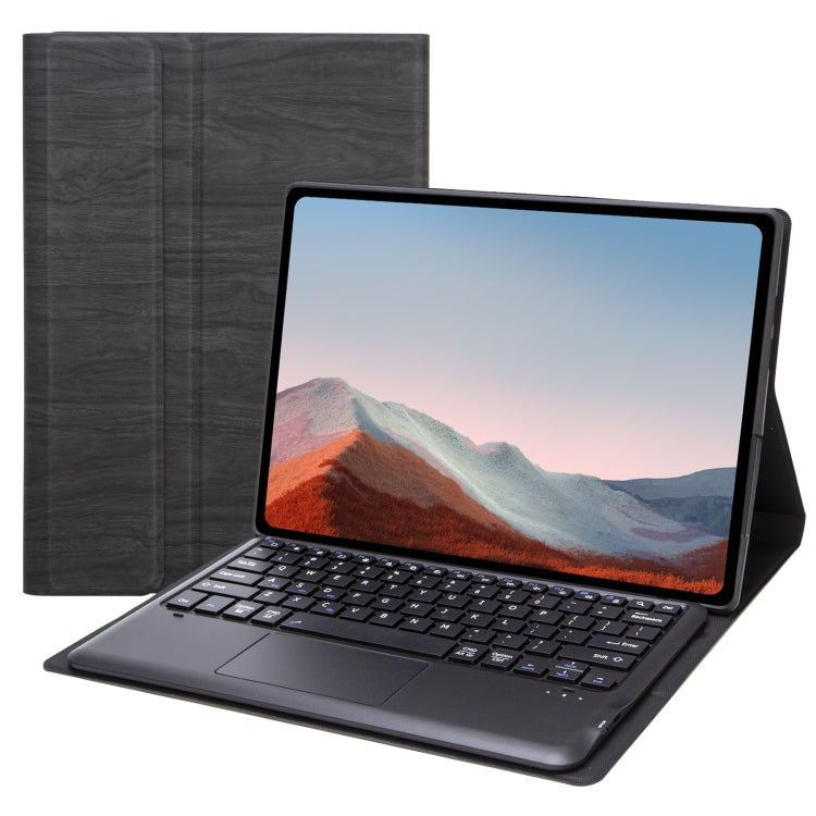 SF109-A Tree Texture Bluetooth Keyboard Leather Case with Touchpad For Microsoft Surface Pro 4 / 5 / 6 / 7(Black + Black) - Others Keyboard by buy2fix | Online Shopping UK | buy2fix