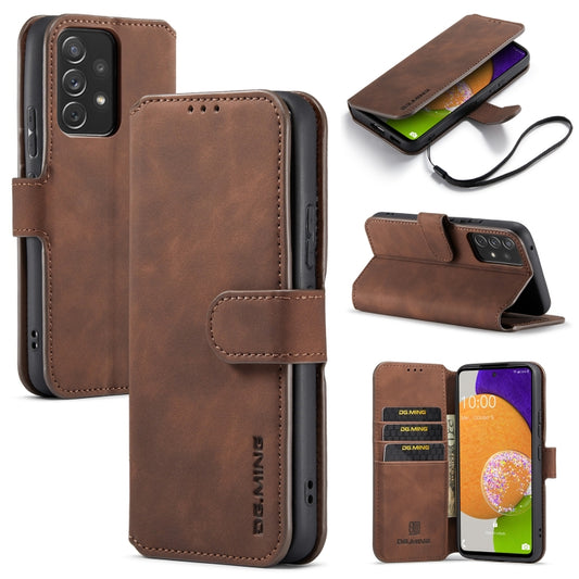 For Samsung Galaxy A53 5G DG.MING Retro Oil Side Horizontal Flip Leather Case with Holder & Card Slots & Wallet(Coffee) - Galaxy Phone Cases by DG.MING | Online Shopping UK | buy2fix