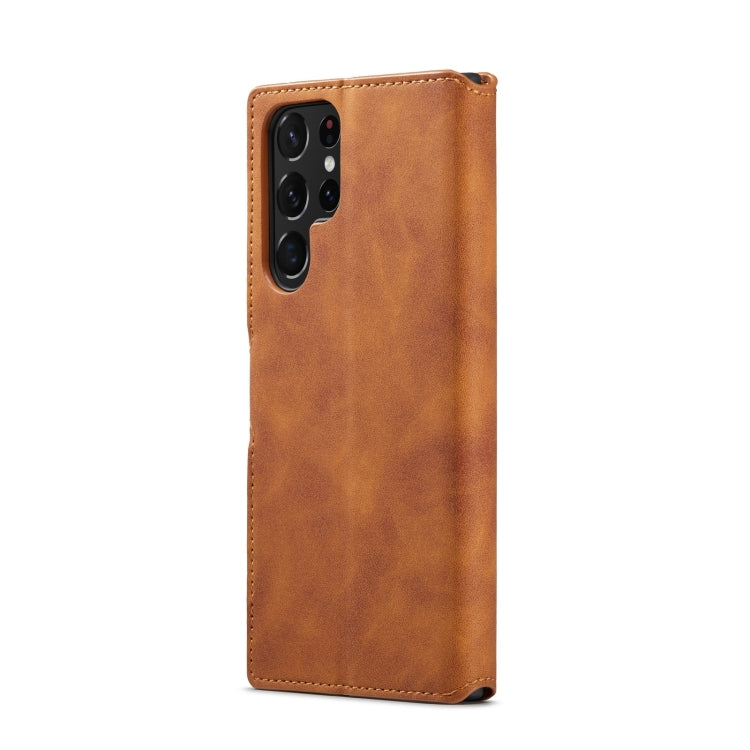 For Samsung Galaxy S22 Ultra DG.MING Retro Oil Side Horizontal Flip Leather Case with Holder & Card Slots & Wallet(Brown) - Galaxy S22 Ultra 5G Cases by DG.MING | Online Shopping UK | buy2fix