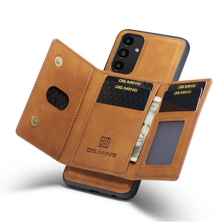 For Samsung Galaxy A13 4G DG.MING M2 Series 3-Fold Multi Card Bag + Phone Case(Brown) - Galaxy Phone Cases by DG.MING | Online Shopping UK | buy2fix