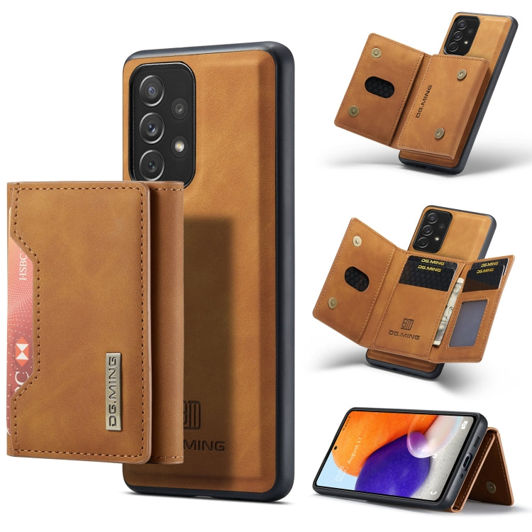 For Samsung Galaxy A73 5G DG.MING M2 Series 3-Fold Multi Card Bag + Phone Case(Brown) - Galaxy Phone Cases by DG.MING | Online Shopping UK | buy2fix