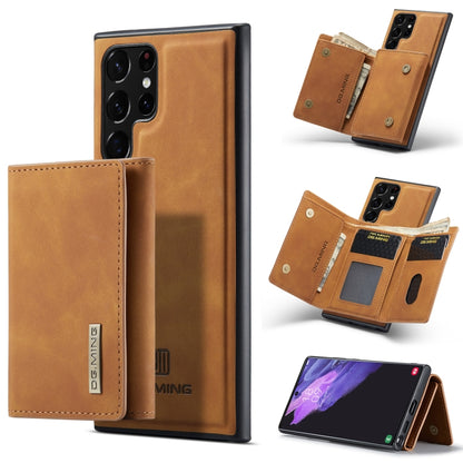 For Samsung Galaxy S22 Ultra 5G DG.MING M1 Series 3-Fold Multi Card Wallet Phone Case(Brown) - Galaxy S22 Ultra 5G Cases by DG.MING | Online Shopping UK | buy2fix