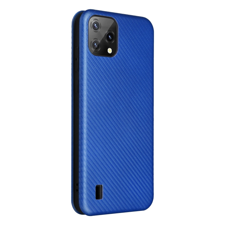 For Blackview A55 Carbon Fiber Texture Horizontal Flip PU Phone Case(Blue) - More Brand by buy2fix | Online Shopping UK | buy2fix