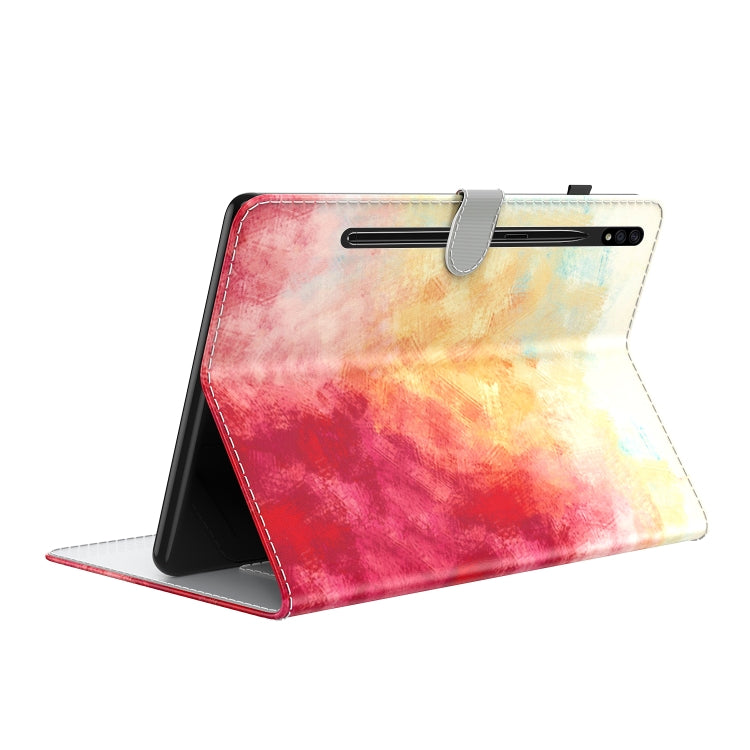 For Samsung Galaxy Tab S9+ Watercolor Pattern Flip Leather Tablet Case(Spring Cherry) - Galaxy Tab S9+ Cases by buy2fix | Online Shopping UK | buy2fix