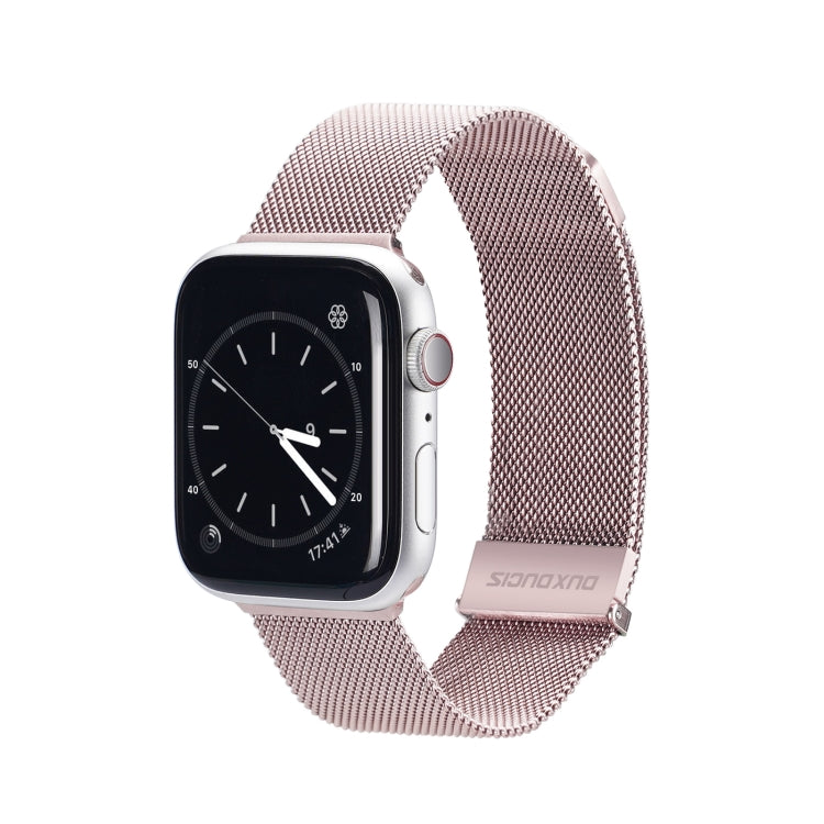 DUX DUCIS Milanese Watchband For Apple Watch Series 9&8&7 41mm / SE 3&SE 2&6&SE&5&4 40mm / 3&2&1 38mm(Pink) - Watch Bands by DUX DUCIS | Online Shopping UK | buy2fix