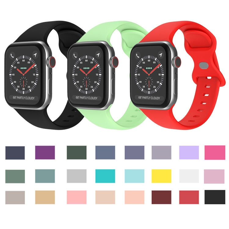 Butterfly Buckle Silicone Watch Band, Size: L For Apple Watch Ultra 49mm&Watch Ultra 2 49mm / Series 9&8&7 45mm / SE 3&SE 2&6&SE&5&4 44mm / 3&2&1 42mm(Navy Blue) - Watch Bands by buy2fix | Online Shopping UK | buy2fix