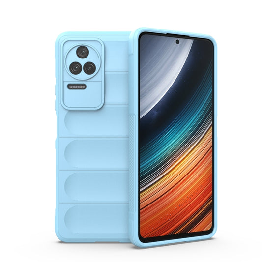 For Xiaomi Redmi K40S Magic Shield TPU + Flannel Phone Case(Light Blue) - Xiaomi Cases by buy2fix | Online Shopping UK | buy2fix