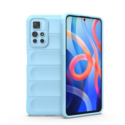 For Xiaomi Redmi Note 11 5G Chinese Version Magic Shield TPU + Flannel Phone Case(Light Blue) - Xiaomi Cases by buy2fix | Online Shopping UK | buy2fix