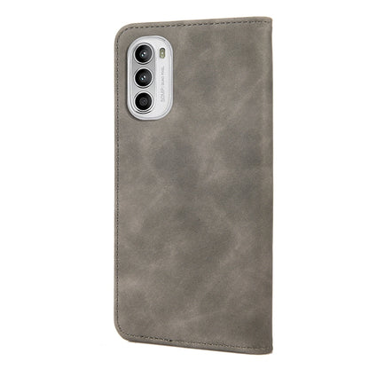 For Motorola Moto G52 Skin Feel Splicing Leather Phone Case(Grey) - Motorola Cases by buy2fix | Online Shopping UK | buy2fix