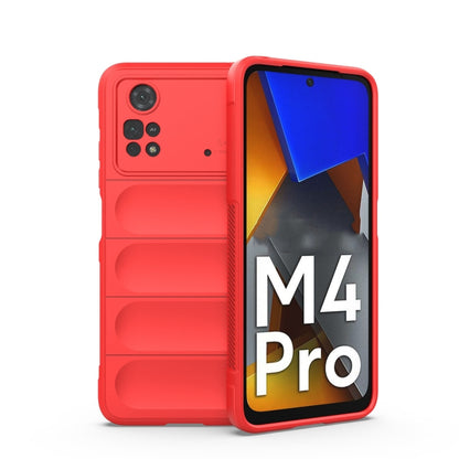 For Xiaomi Poco M4 Pro 4G Magic Shield TPU + Flannel Phone Case(Red) - Xiaomi Cases by buy2fix | Online Shopping UK | buy2fix