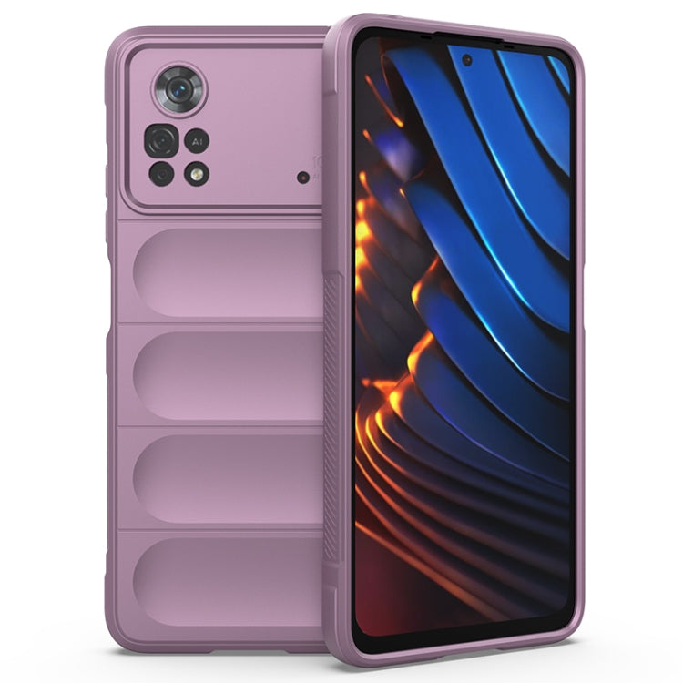 For Xiaomi Poco X4 Pro 5G Magic Shield TPU + Flannel Phone Case(Purple) - Xiaomi Cases by buy2fix | Online Shopping UK | buy2fix