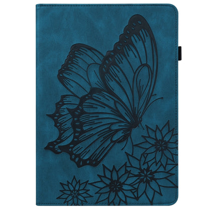 For iPad Pro 11 2022 / 2021 / 2020 / Air 2020 10.9 / 11 2024 Big Butterfly Embossed Smart Leather Tablet Case(Blue) - iPad Pro 11 (2022/2021) Cases by buy2fix | Online Shopping UK | buy2fix