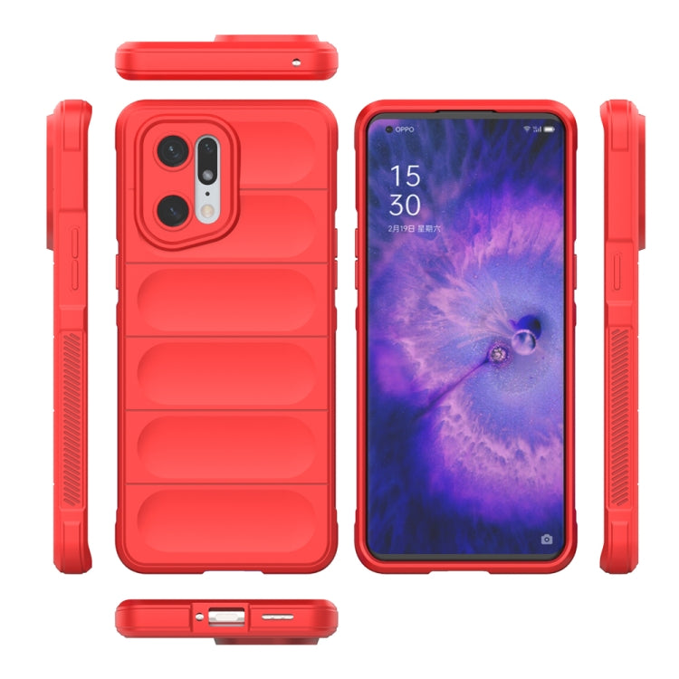 For OPPO Find X5 Pro Magic Shield TPU + Flannel Phone Case(Dark Green) - OPPO Cases by buy2fix | Online Shopping UK | buy2fix