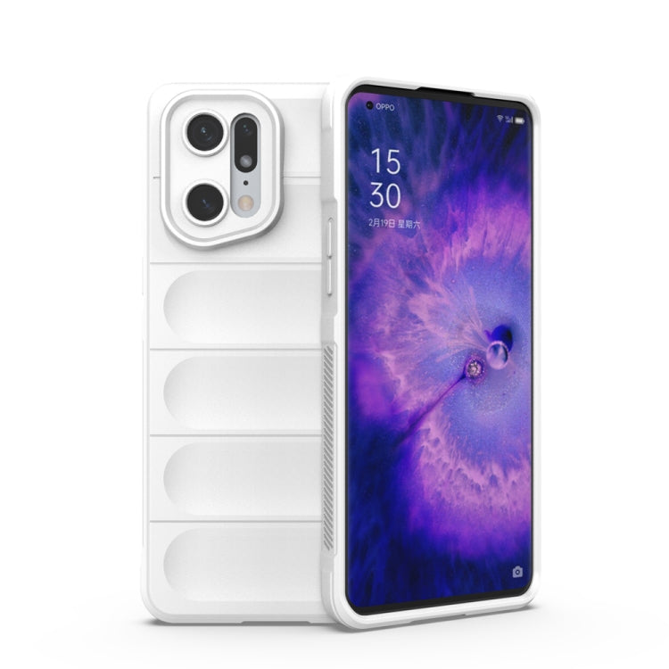 For OPPO Find X5 Pro Magic Shield TPU + Flannel Phone Case(White) - OPPO Cases by buy2fix | Online Shopping UK | buy2fix