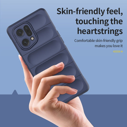 For OPPO Find X5 Magic Shield TPU + Flannel Phone Case(Light Blue) - OPPO Cases by buy2fix | Online Shopping UK | buy2fix