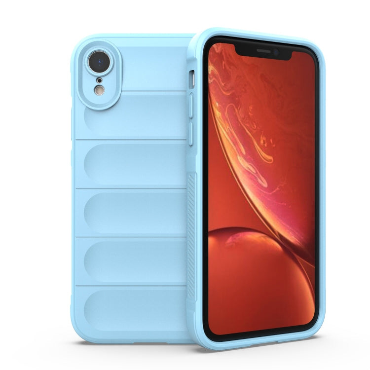 For iPhone XR Magic Shield TPU + Flannel Phone Case(Light Blue) - More iPhone Cases by buy2fix | Online Shopping UK | buy2fix