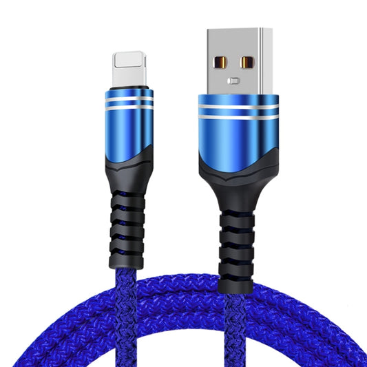 8 Pin 6A Woven Style USB Charging Cable, Cable Length: 1m(Blue) - Normal Style Cable by buy2fix | Online Shopping UK | buy2fix