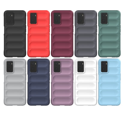 For OPPO A36 4G/A76 4G/Realme 9i Magic Shield TPU + Flannel Phone Case(Dark Grey) - OPPO Cases by buy2fix | Online Shopping UK | buy2fix