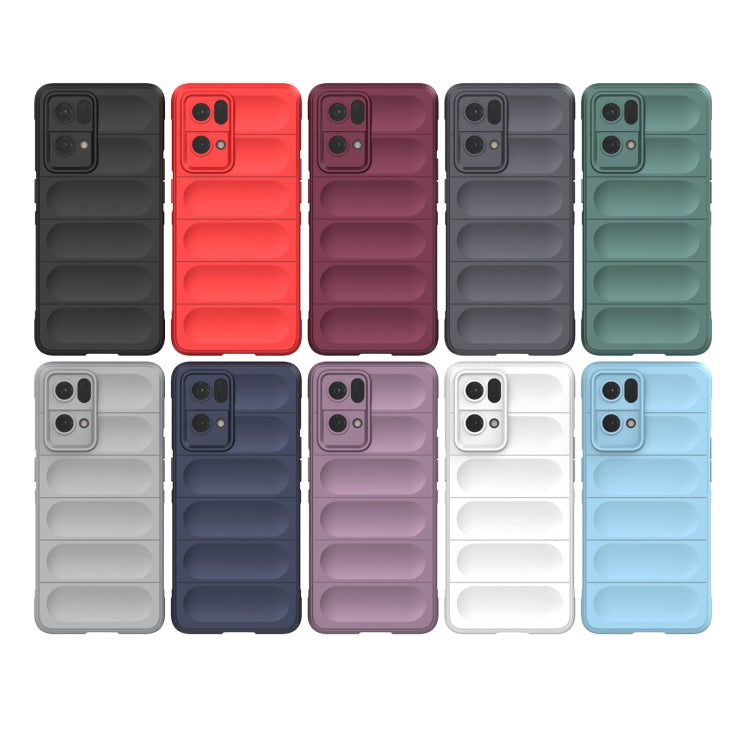 For OPPO Reno7 Pro 5G Magic Shield TPU + Flannel Phone Case(Dark Grey) - OPPO Cases by buy2fix | Online Shopping UK | buy2fix